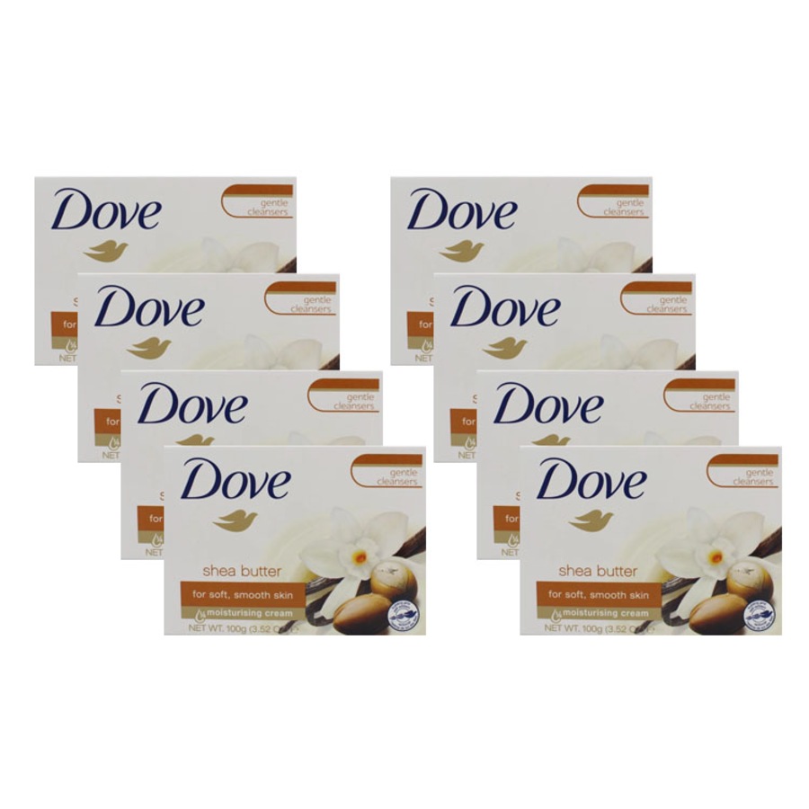 Dove 100g Shea Butter with Vanilla Beauty Cream Bar Softener 8 Pack