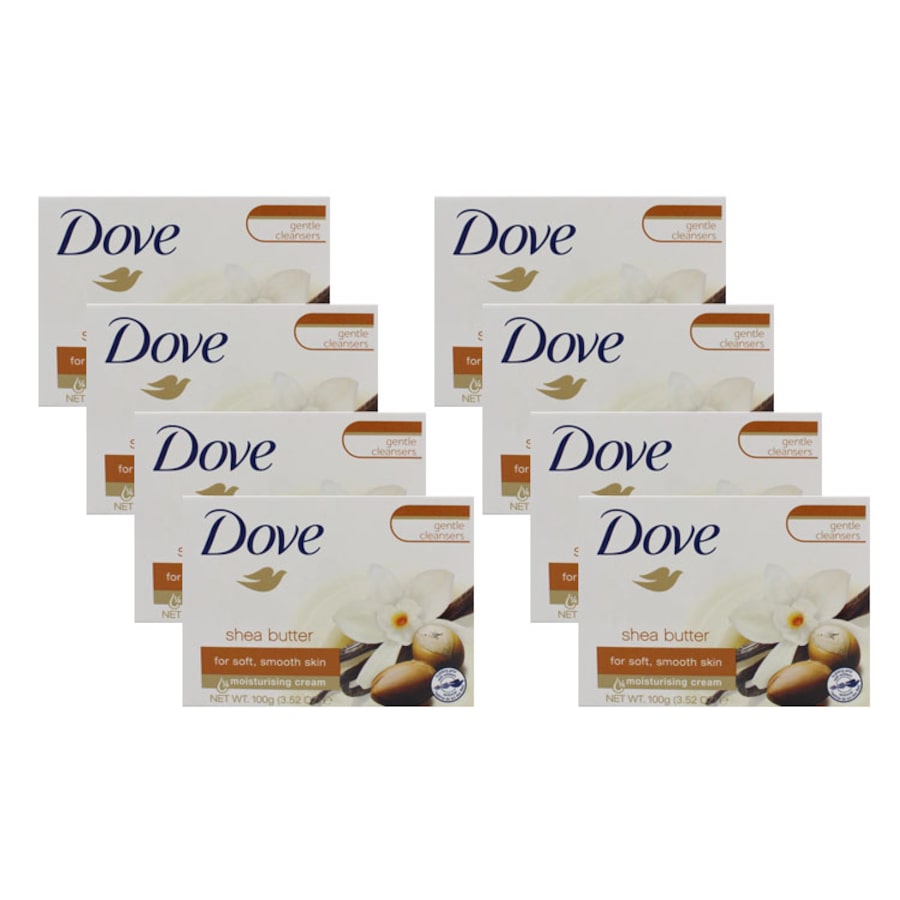 Dove 100g Shea Butter with Vanilla Beauty Cream Bar Softener 8 Pack