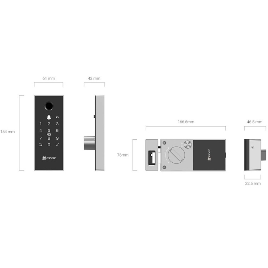Buy EZVIZ DL03 Pro Wi-Fi Fingerprint Smart Rim Lock - Everyday Rewards Shop
