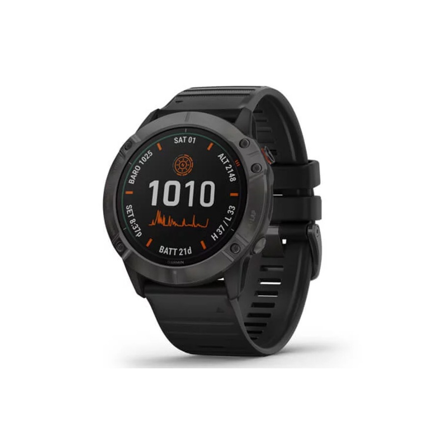 Garmin Fenix 6X Pro Solar Titanium Carbon Gray DLC with Black Band - Carbon Gray DLC