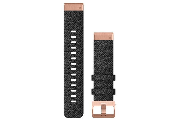 Garmin QuickFit 20 Heathered Black Nylon / Rose Gold Band 010-12874-00 Australia