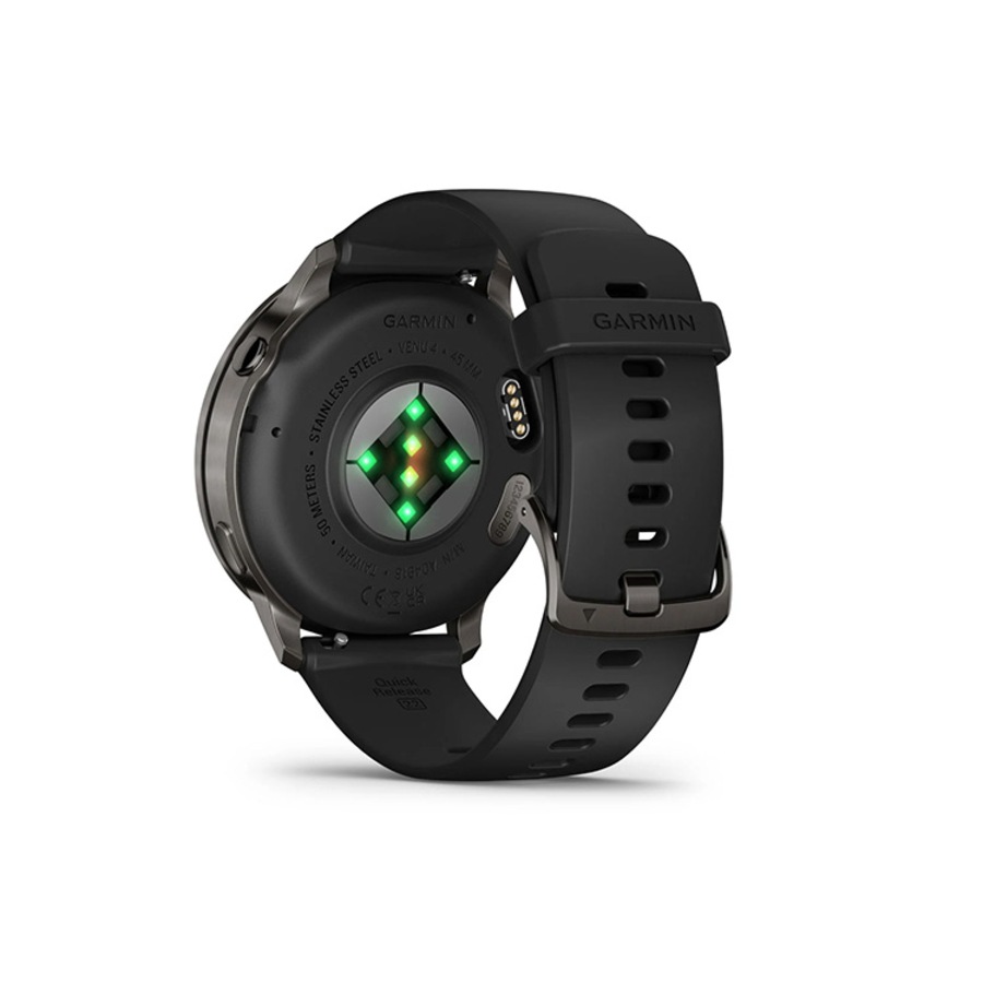 Garmin Venu 4 - 45 mm - Slate w/ Black Silicone Band (010-03014-00)