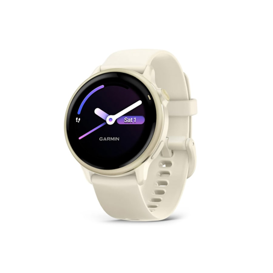 Garmin Vivoactive 6 GPS Fitness Smartwatch - Lunar Gold with Bone Band