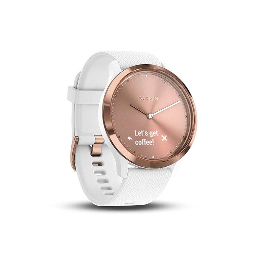 Garmin Vivomove HR Sport Smartwatch Rose Gold White Small Medium