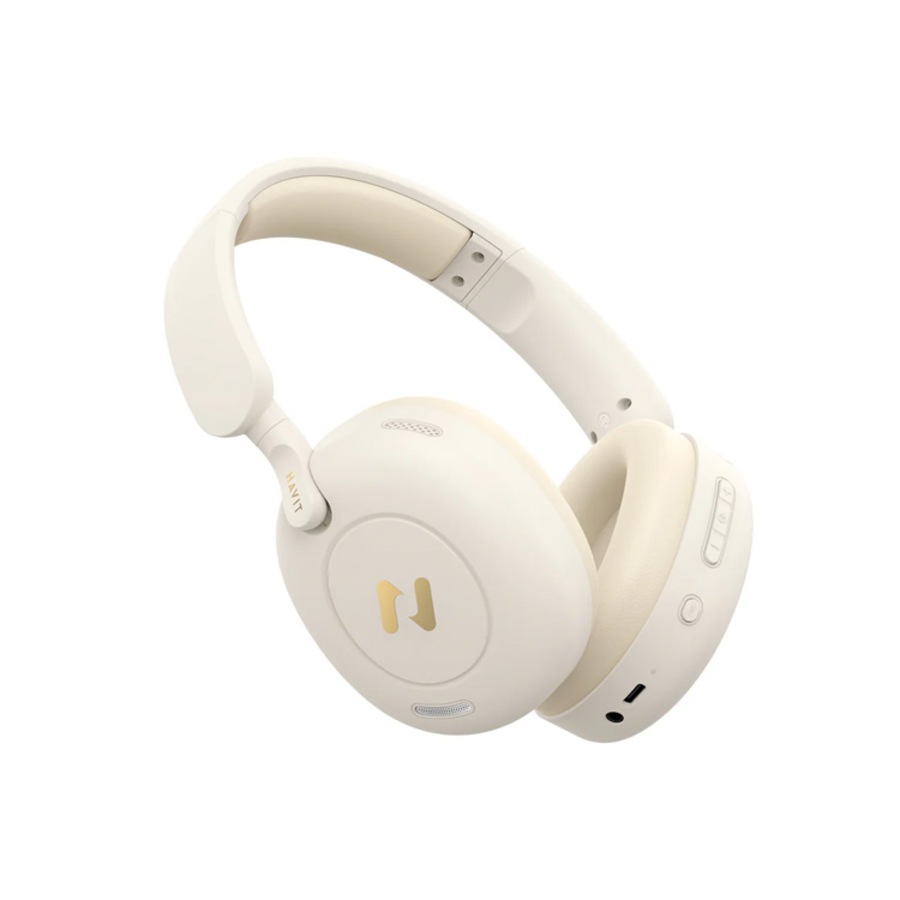 Havit Hybrid Active Noise Cancellation Wireless Headphone - Beige