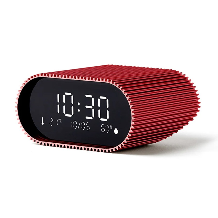 Buy Lexon Ray Clock Lcd Alarm Clock w Temp & Humidity Display - Red ...