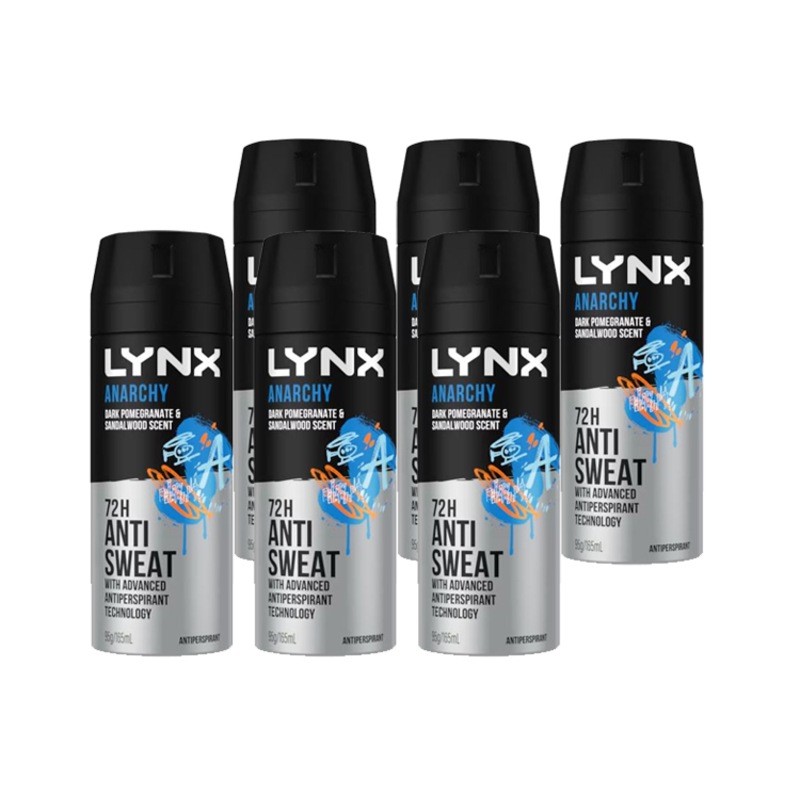 Buy Lynx Deodorant Aerosol Anarchy Dark Pomegranate & Wood 165ml x 6