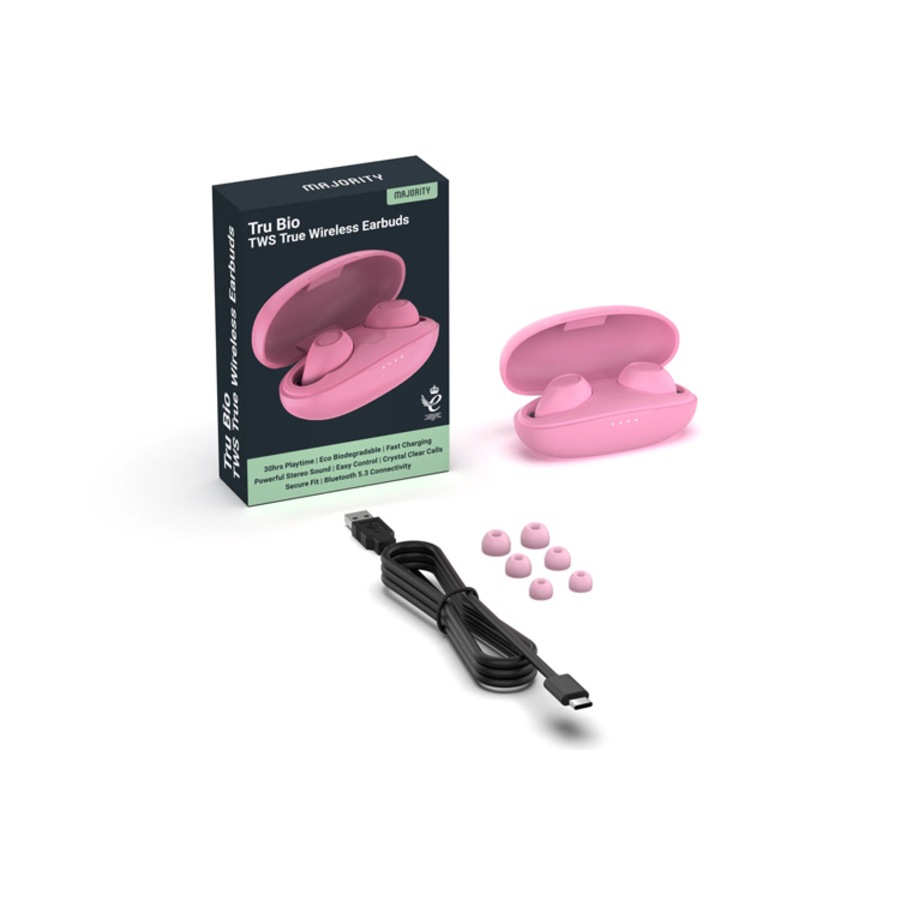 Majority Tru Bio TWS Earphones - Pink