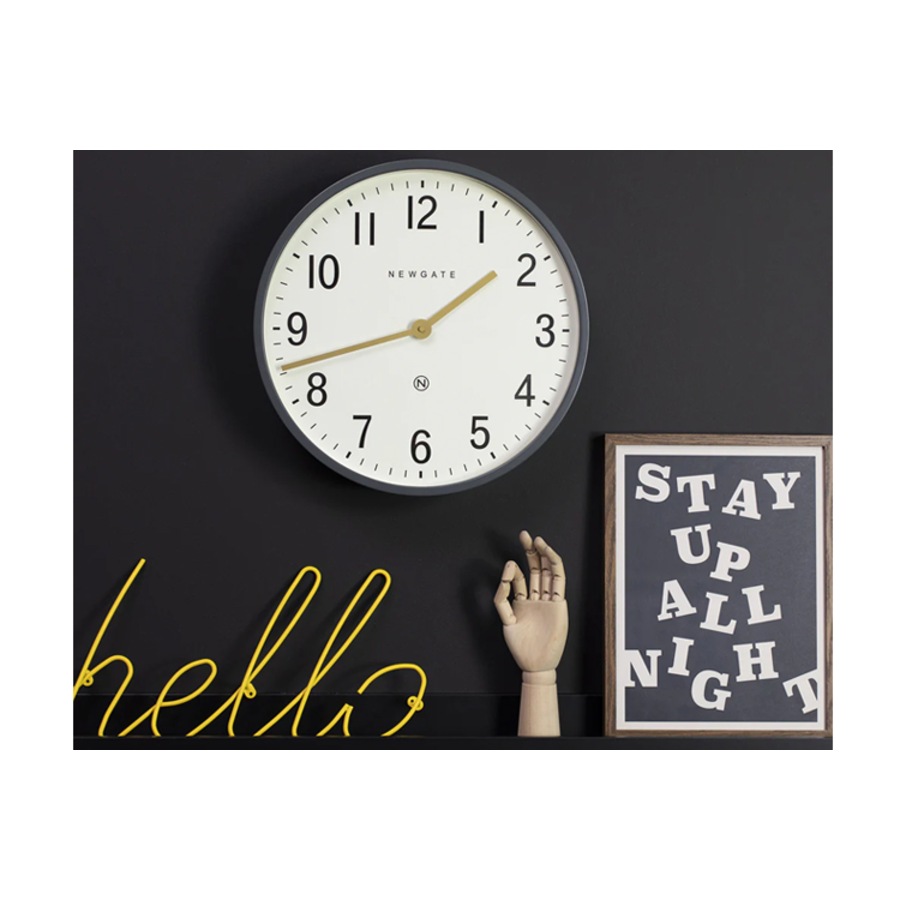 Newgate Mr Edwards Clock Matte Blizzard Grey