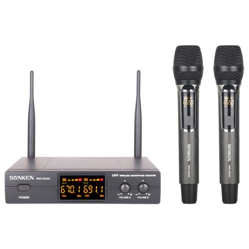 Buy Sonken WM2500 UHF Dual Channel Professional Wireless Microphone Kit