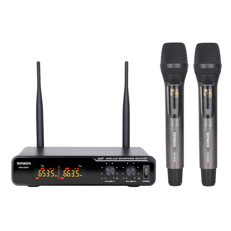 Buy Sonken WM3500 UHF Dual Channel Professional Wireless Microphone Kit