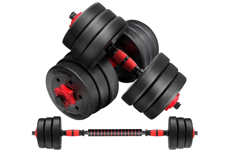 Verpeak Adjustable Rubber Dumbbells 20kg Australia