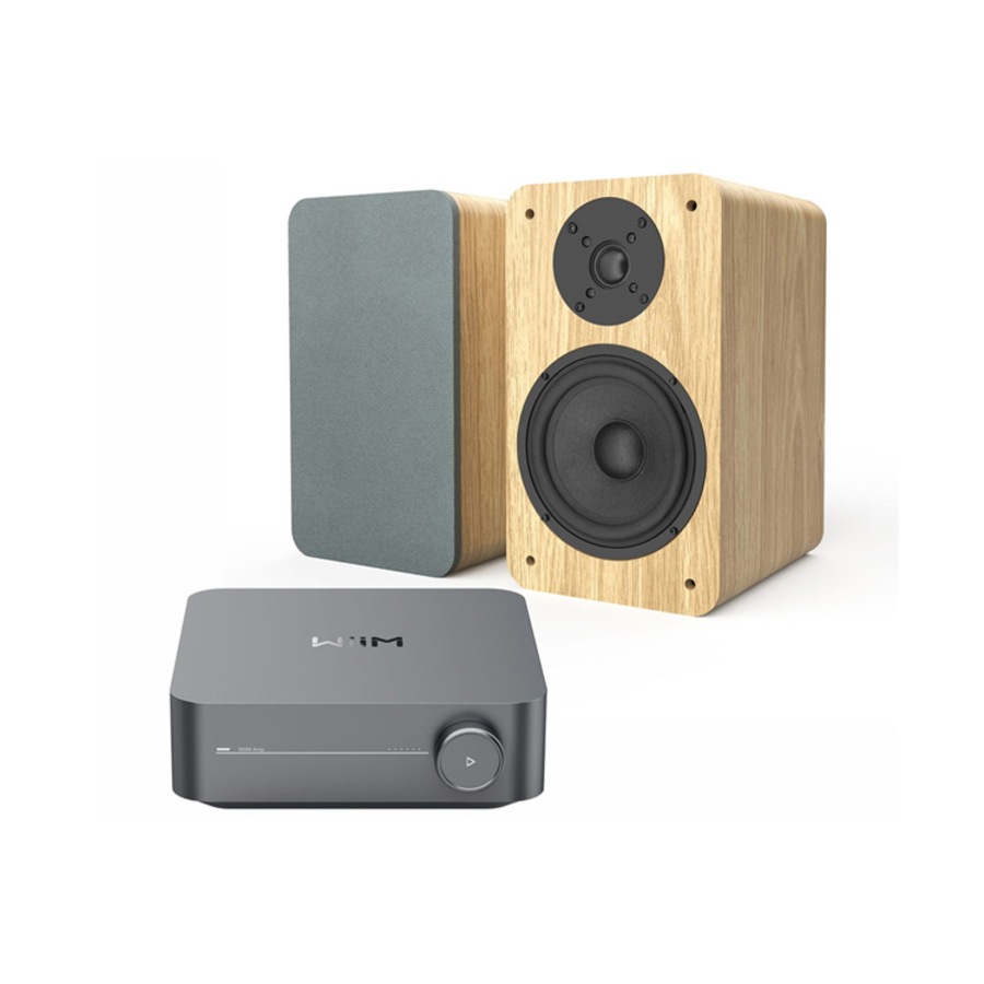 WiiM Streaming Amp w/ Purity Bookshelf Speakers