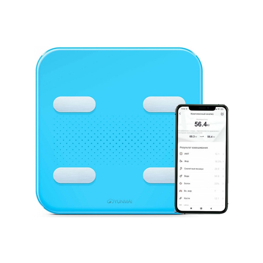 Yunmai S Color 2 Bluetooth Scale Weight Body Fat Composition BMI Blue