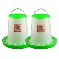 AgBoss 2x 5.5kg Green Poultry Feeders