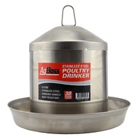 AgBoss 9 Litre Stainless Steel Poultry Drinker