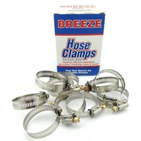Breeze 10pc Power-Seal 27-51mm Hex Screw 300 Stainless Steel Hose Clamps