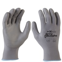 Maxisafe Grey Knight Polyurethane Palm Nylon Gloves
