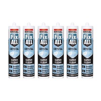 Soudal 6-Pack Fix All Crystal Sealant - 6 x 290ml - Super Clear