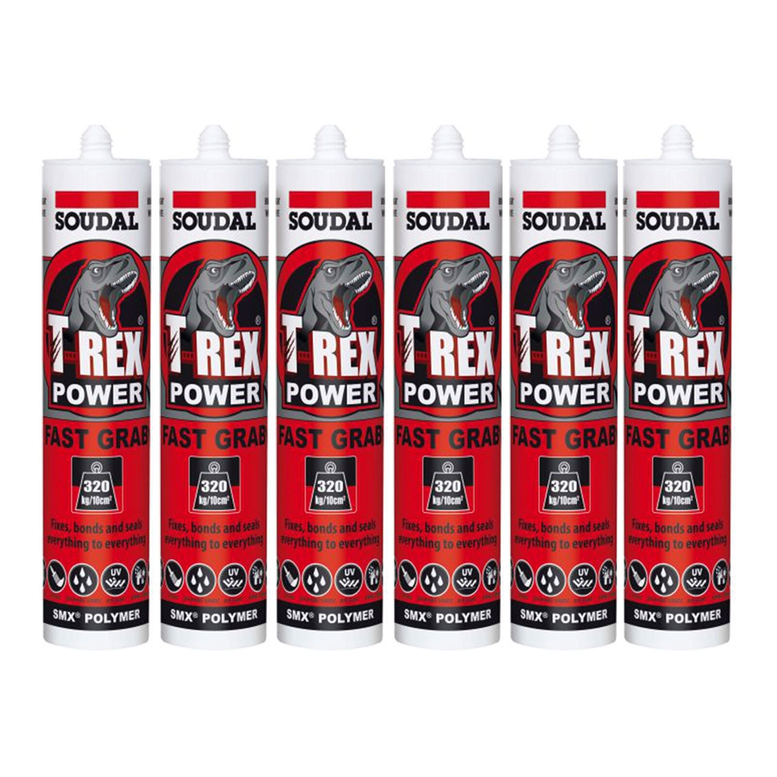 Soudal 6 Pack T Rex Power Fast Grab  x 290ml