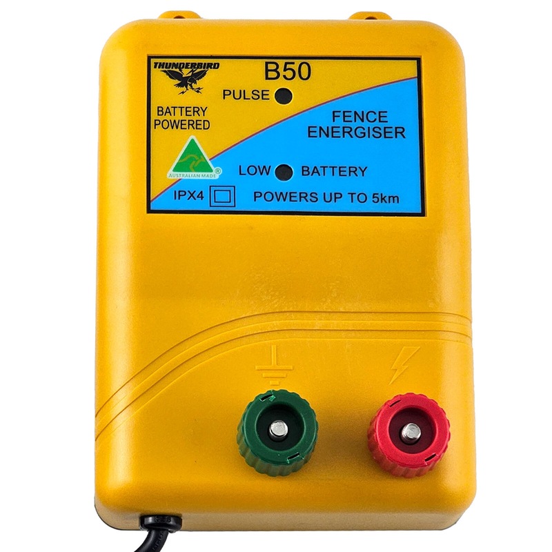 Buy Thunderbird 5km 12v Battery Electric Fence Energiser B50 MyDeal