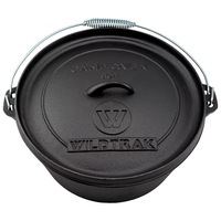 WildTrak 8.5L 9 Quart Pre-Seasoned Cast Iron Camp Oven