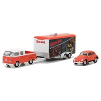 Greenlight 1/64 1972 Double Cab Pick-Up, 1967 Beetle & Enclosed Car Hauler