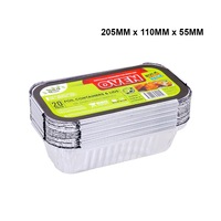 100x Disposable Aluminium Foil Trays with Lid Food Container Roasting Baking Pan