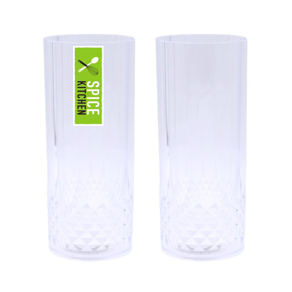 10x Crystal Acrylic Highball Hi Ball Drinking Glasses Tumblers Cups Juice Wine