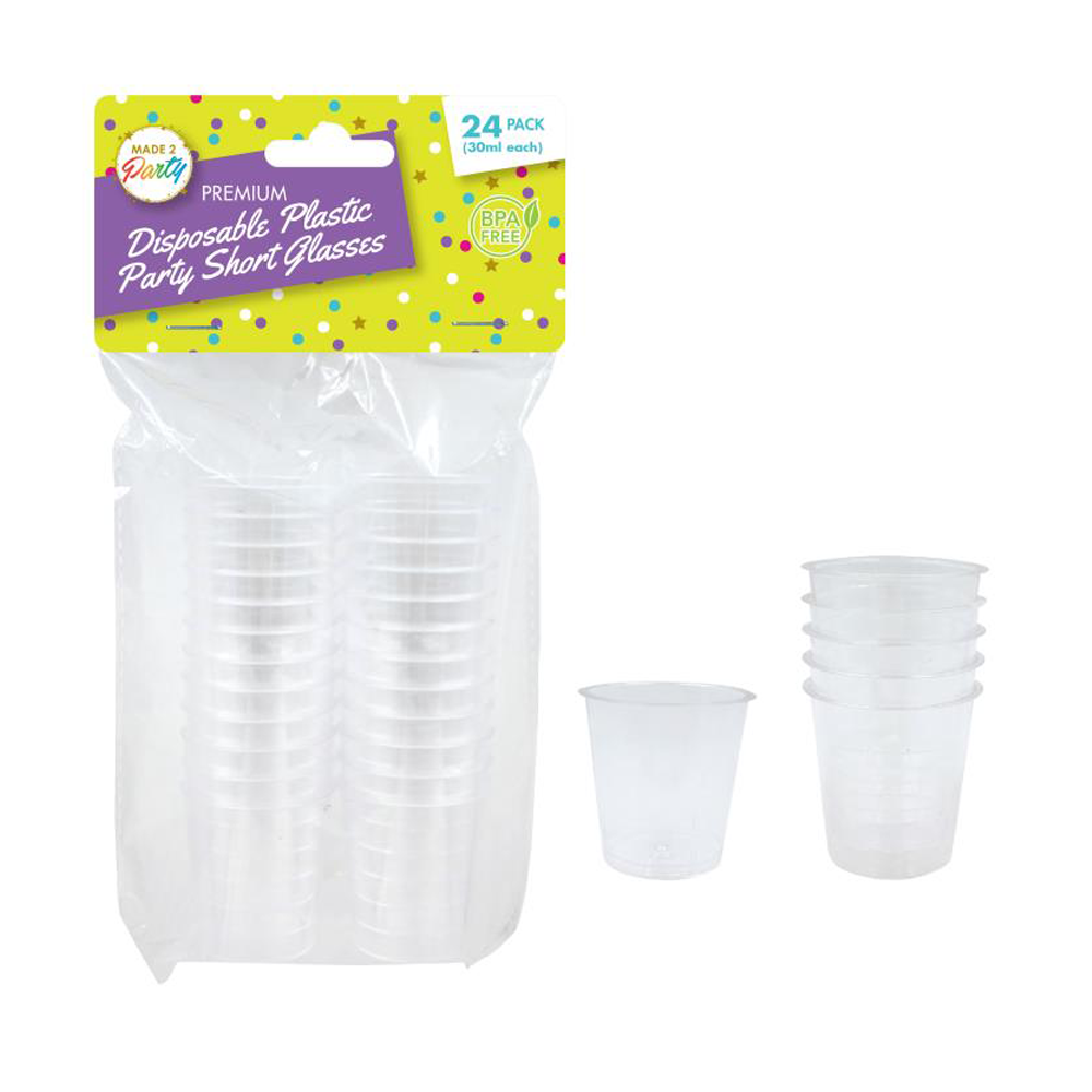 1152 x Shot Cups 30ML BPA Free Clear Plastic Party Mini Cup Glass Disposable