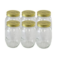 12 x 1L Large Preserving Jar 1000ML Conserve Glass Jars Chutney Storage Jam Sauces