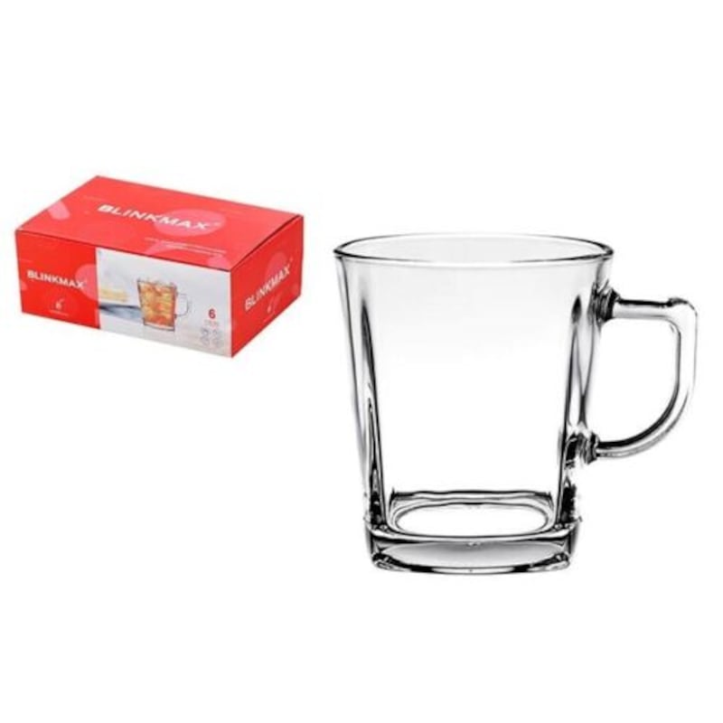 Buy 12 x BlinkMax Glass Coffee Mugs Hot Cold Beverage Party Drinkware ...