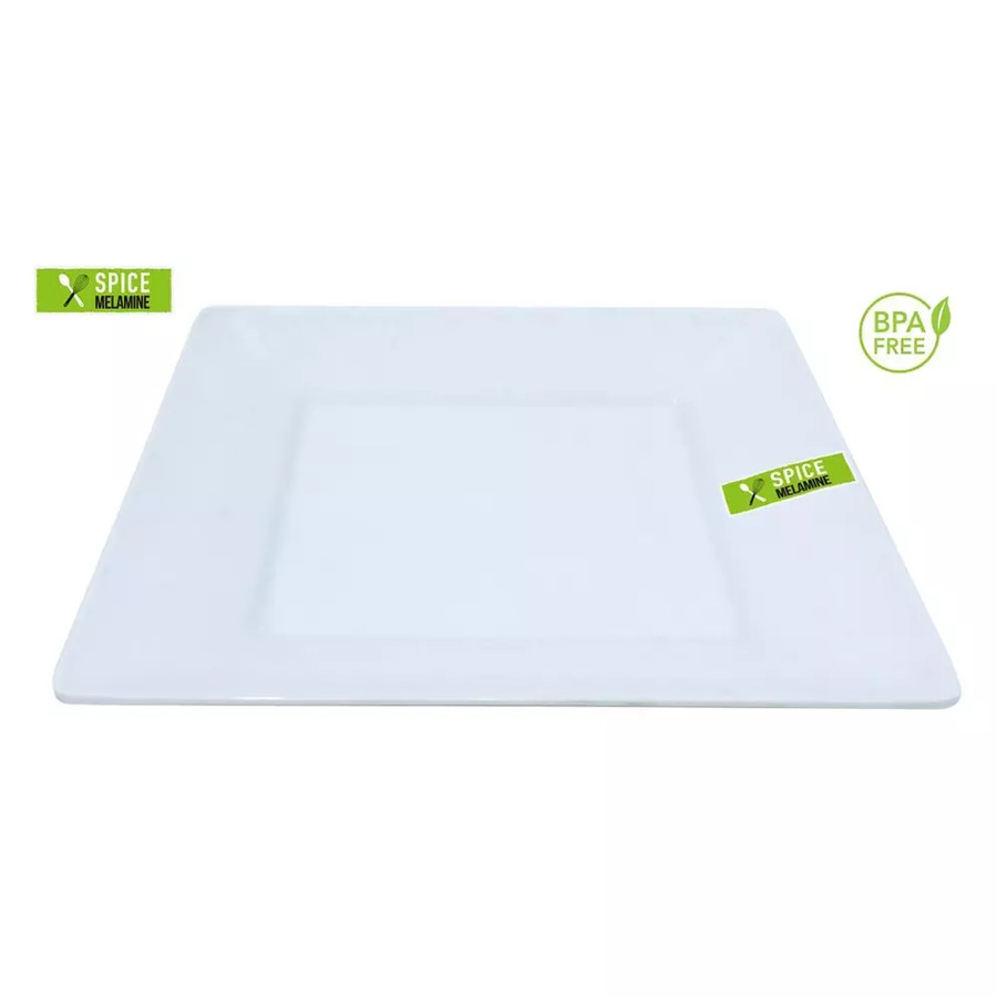 12 x Melamine Platters 21X21CM Square Serving Catering Tray Party Event