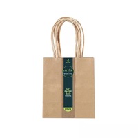 120 x Small Kraft Craft Brown Paper Party Carry Bags Handle Gift Bags 14CM