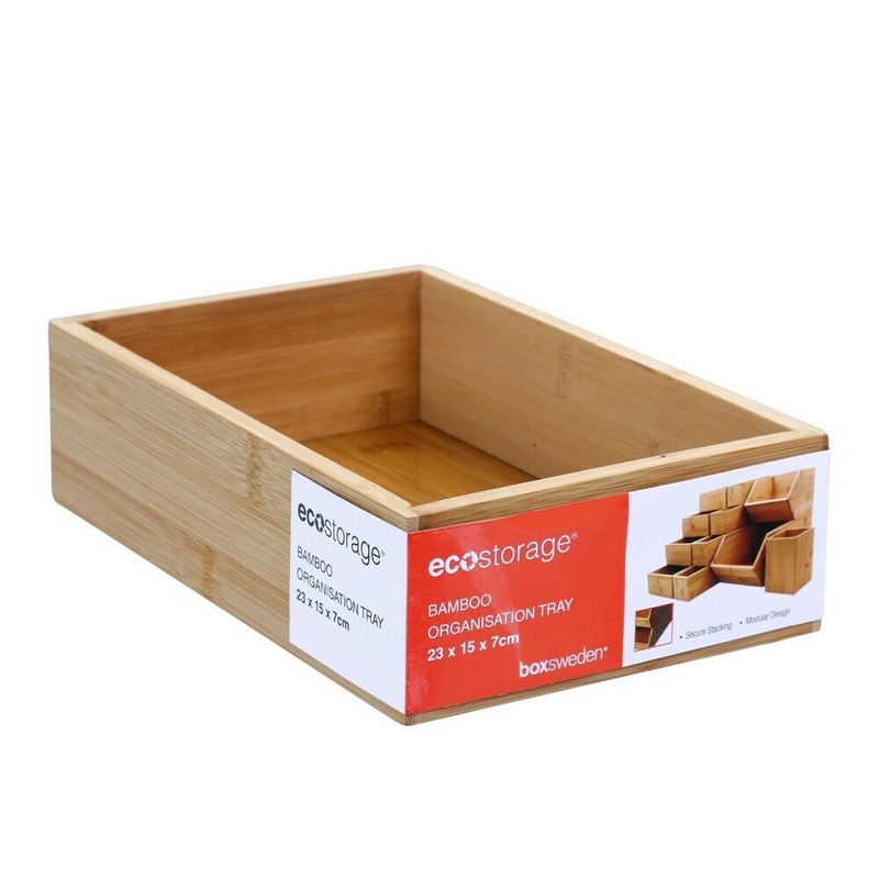 Buy 12x Bamboo Organisation Tray Drawer Storage Organiser Wooden