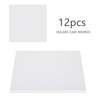 12x Square Cake Board 9" Thickess 0.6cm MDF Base White Boards Wedding Birthday