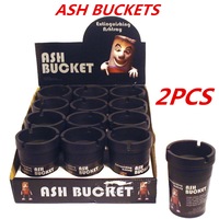 2 x Black Ashtray Bucket Auto Vehicle Car Cigarette Butt Cup Ashtray Smoke Holder