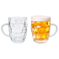 2 x Clear Glass Beer Mug 500ML Handle Transparent Drinking Cup Tea Coffee Wine