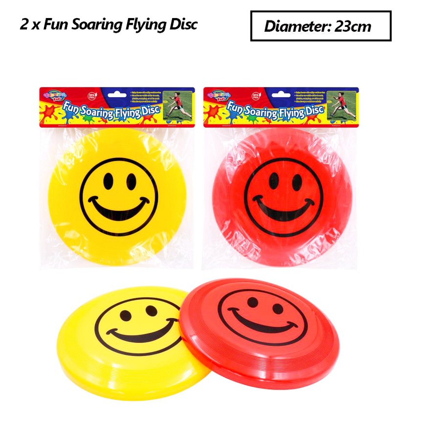 2 x Flying Disc Ring Mega Flying Outdoor Sports Fun Game Beach Kids Toy 25cm