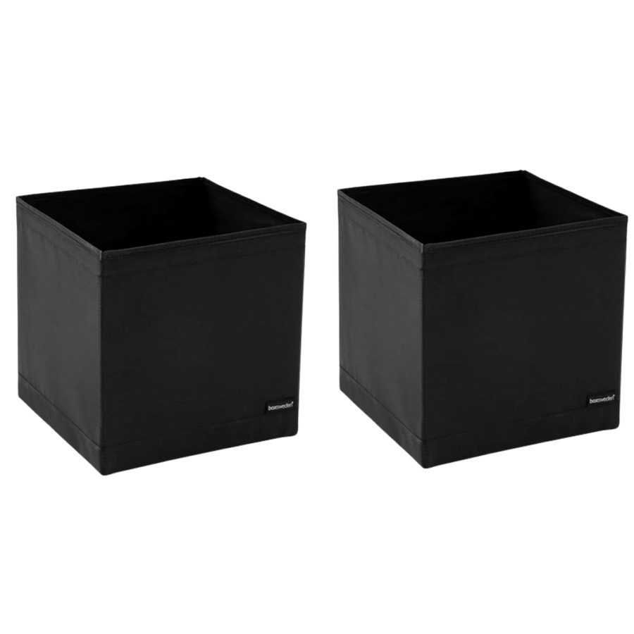 2 x Foldable Storage Cube Closet Clothes Scraf Organsier Box Container Black
