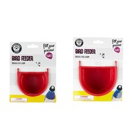 2 x Hanging Bird Feeder 10CM Container Water Food Feeding Cup Dispenser Plastic