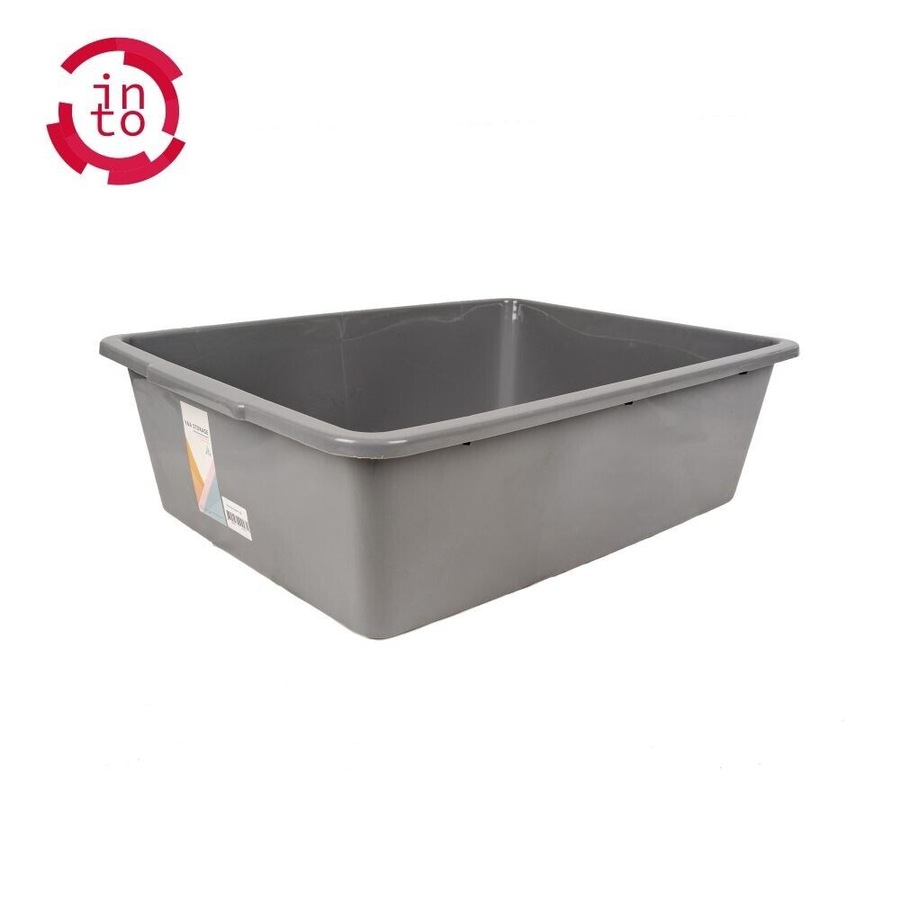Buy 2 x Heavy Duty 35L Plastic Basin Tub Containers Storage Crate Box ...