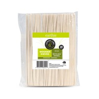 200x Eco Wooden Knives Compostable Disposable Party Cutlery Cake Steak BBQ Meat