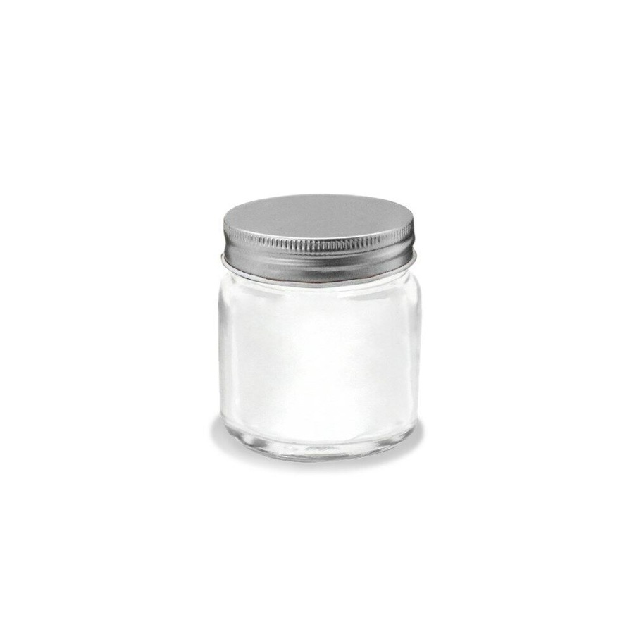 24 x Clear 70ml Glass Jars Multi-purpose Storage Mini Small Jar Silver Lid Bulk