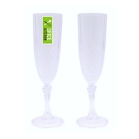 24 x Clear Acrylic Plastic Champagne Glass Drinking Wine Party Wedding Cup Flute