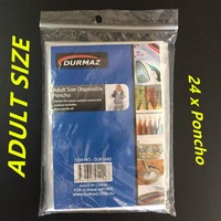 24 x Disposable Ponchos Emergency Rain Coats Adult Raincoat Poncho Camping Hiking