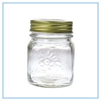 24 x Small 150ml Jam Conserve Dessert Candy Storage Glass Jar Gold Lid DDD