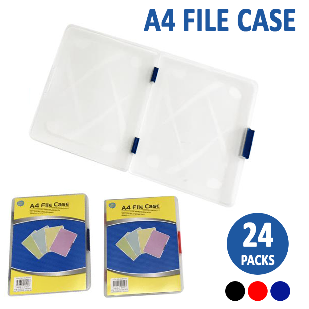 24x A4 File Case Paper Document Storage Office Plastic Folders Box Organiser