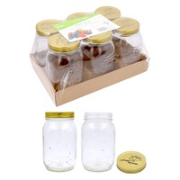 24x Glass Jars with Lid 1L Food Storage Clear Mason Candy Jam Bottle Container