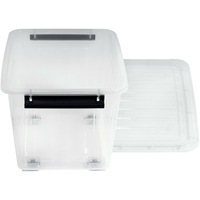 2x HeavyDuty Wheels Clip Lock Storage Box Container Plastic Tub Bin Organiser